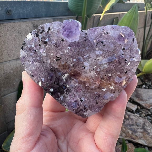 Ametrine Crystal Heart Amethyst Citrine & Black Hematite - Picture 3 of 11